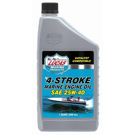 Lucas 4-Stroke Synthetic Blend Marine SAE25W40 Oil 32 Ounce