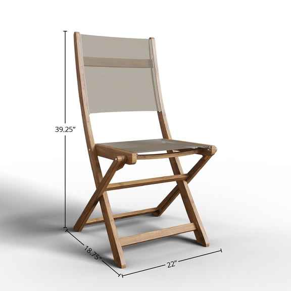 Lucas Teak Outdoor Folding Chair in Taupe