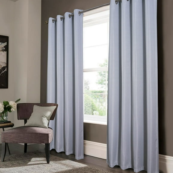 Lucas Textured Jacquard Blackout Window Curtain Panel Silver