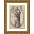 thumbnail image 1 of Lucas Van Leyden 11x14 Gold Ornate Wood Frame and Double Matted Museum Art Print Titled - The Virgin and Child on the Crescent (1523), 1 of 4
