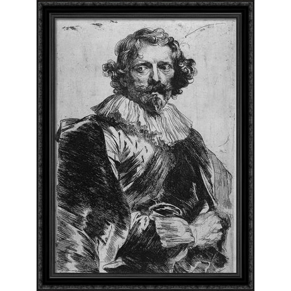 Lucas Vorsterman 28x38 Large Black Ornate Wood Framed Canvas Art by Anthony van Dyck