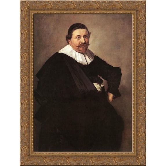 Lucas de Clercq 20x24 Gold Ornate Wood Framed Canvas Art by Hals, Frans