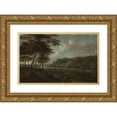 thumbnail image 1 of Lucas van Uden 14x11 Gold Ornate Wood Frame and Double Matted Museum Art Print Titled - Landscape, 1 of 4
