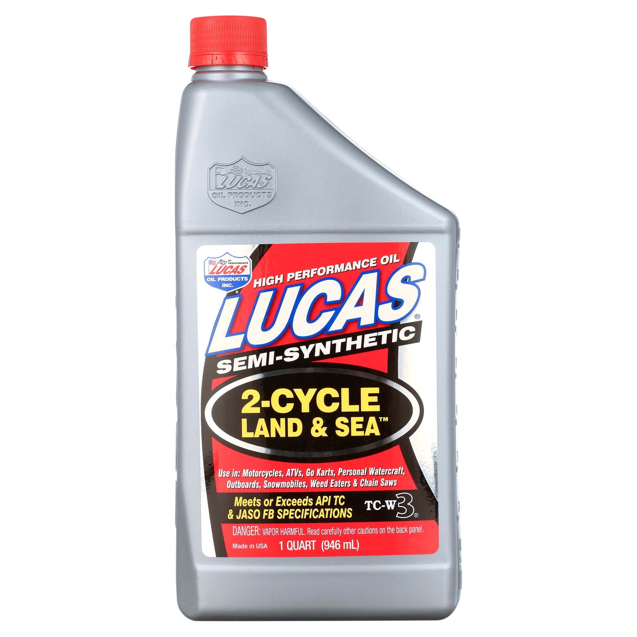 LUCAS OIL Lucas10467 Engine Oil Additives, Land & Sea 2-Cycle Oil, Quart Size Bottle Weight 2.03 Pounds