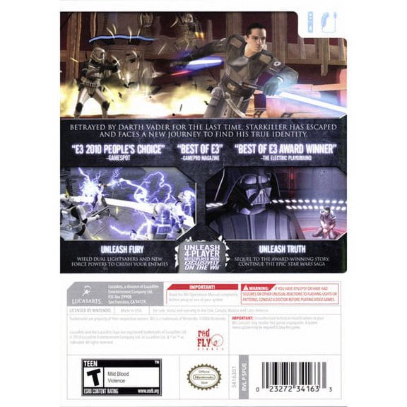 Pre-Owned LucasArts Star Wars: The Force Unleashed II, Digital/Nintendo Wii, Action & Adventure, Parental Controls, 1 Offline Player