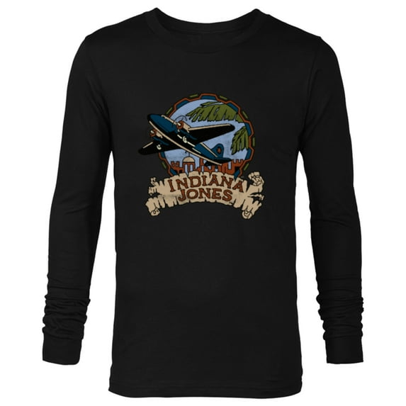 Lucasfilm Indiana Jones Adventure Plane Vintage - Long Sleeve T-Shirt for Men - Customized-Black