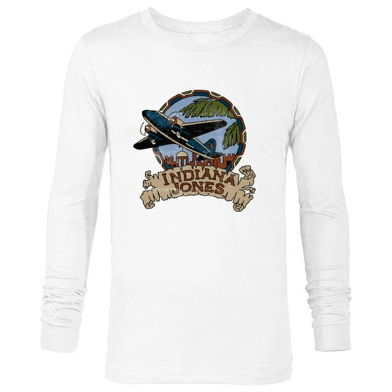 Lucasfilm Indiana Jones Adventure Plane Vintage - Long Sleeve T-Shirt for Men - Customized-White