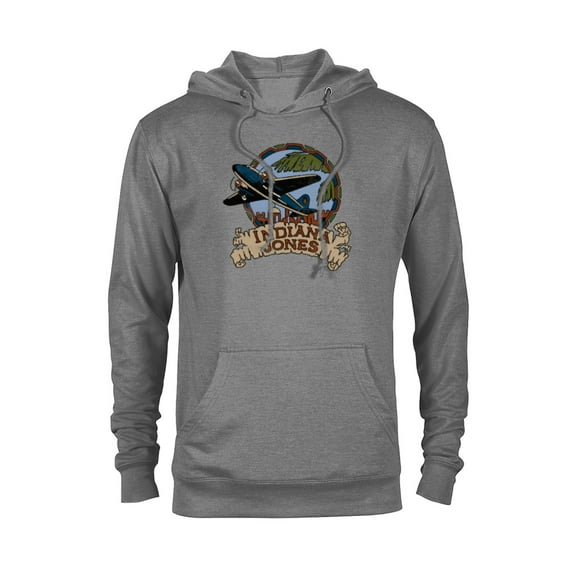 Lucasfilm Indiana Jones Adventure Plane Vintage - Pullover Hoodie for Adults - Customized-Athletic Heather