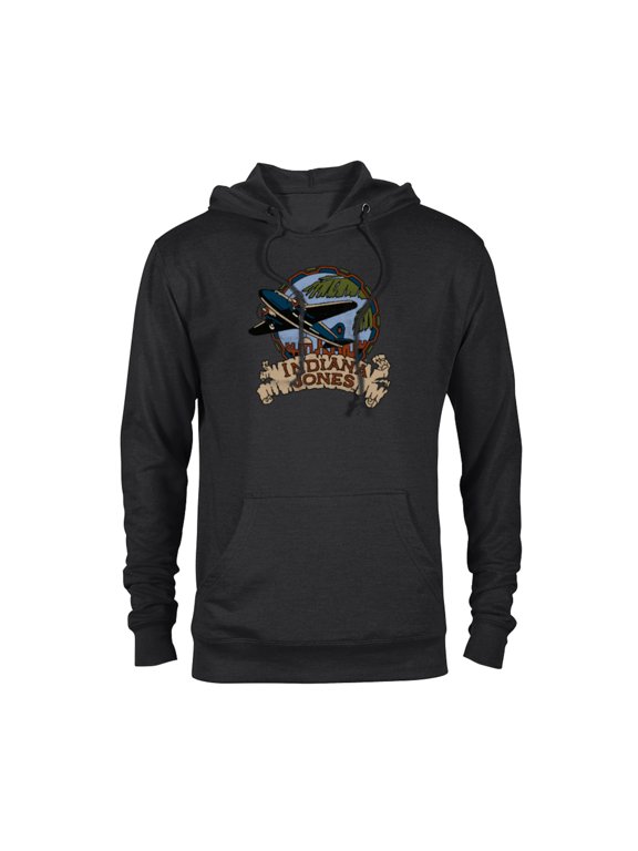 Lucasfilm Indiana Jones Adventure Plane Vintage - Pullover Hoodie for Adults - Customized-Black