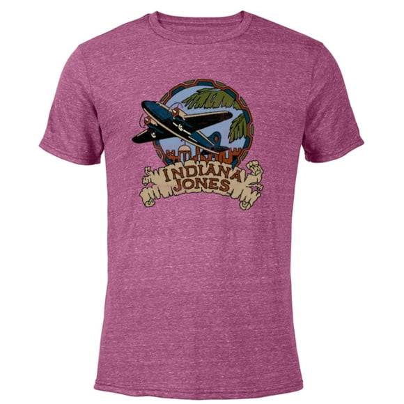 Lucasfilm Indiana Jones Adventure Plane Vintage - Short Sleeve Blended T-Shirt for Adults - Customized-Purple