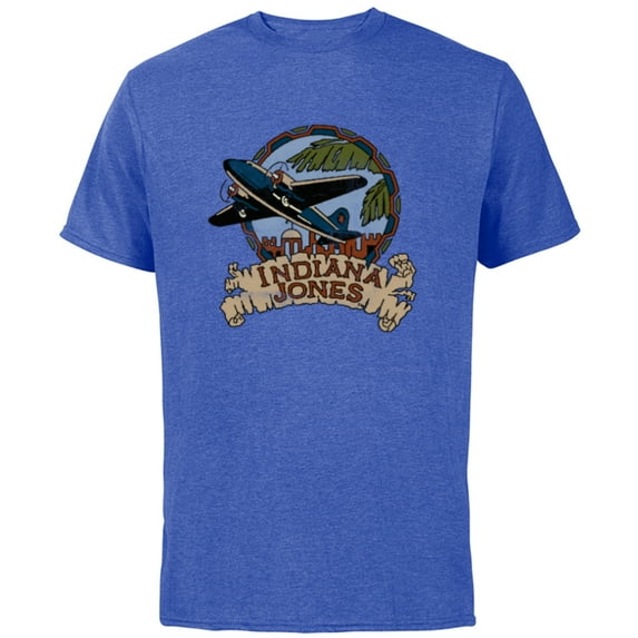 Lucasfilm Indiana Jones Adventure Plane Vintage - Short Sleeve Cotton T-Shirt for Adults - Customized-Royal Heather