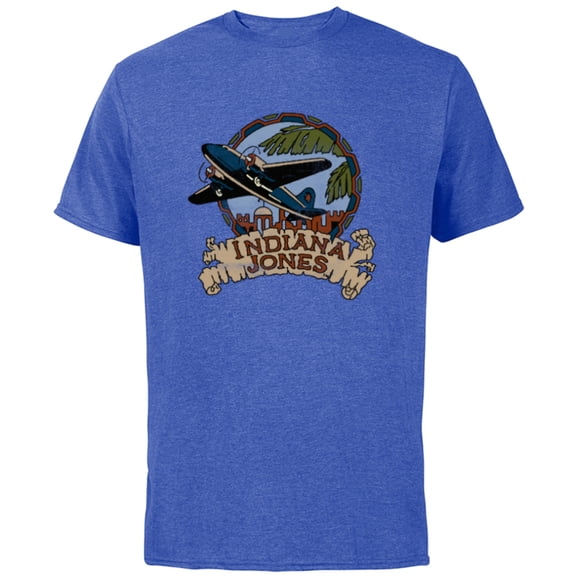 Lucasfilm Indiana Jones Adventure Plane Vintage - Short Sleeve Cotton T-Shirt for Adults - Customized-Royal Heather