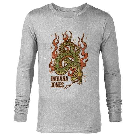 Lucasfilm Indiana Jones Flaming Snake Logo - Long Sleeve T-Shirt for Men - Customized-Athletic Heather