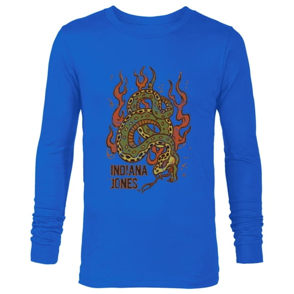 Lucasfilm Indiana Jones Flaming Snake Logo - Long Sleeve T-Shirt for Men - Customized-Navy