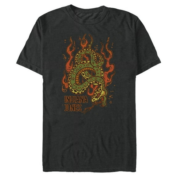 Lucasfilm Indiana Jones Flaming Snake Logo - Short Sleeve Blended T-Shirt for Adults - Customized-Dark Heather