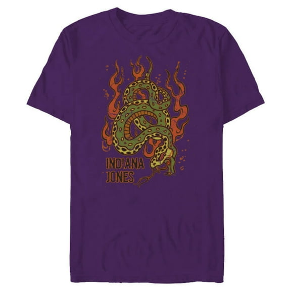 Lucasfilm Indiana Jones Flaming Snake Logo - Short Sleeve Blended T-Shirt for Adults - Customized-Purple