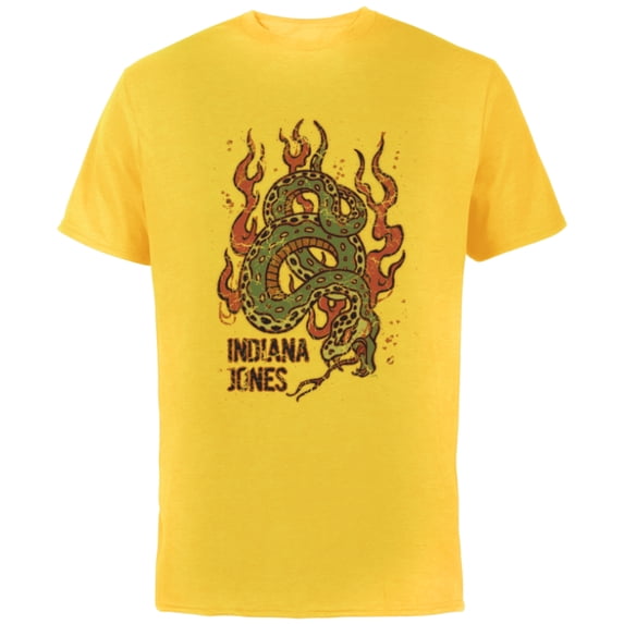 Lucasfilm Indiana Jones Flaming Snake Logo - Short Sleeve Cotton T-Shirt for Adults - Customized-Yellow