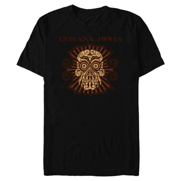 Lucasfilm Indiana Jones Golden Skull Logo - Short Sleeve Blended T-Shirt for Adults - Customized-Black