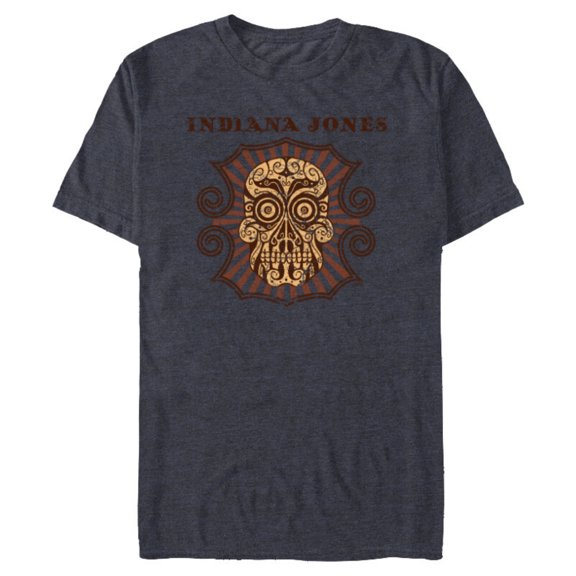 Lucasfilm Indiana Jones Golden Skull Logo - Short Sleeve Blended T-Shirt for Adults - Customized-Navy Heather