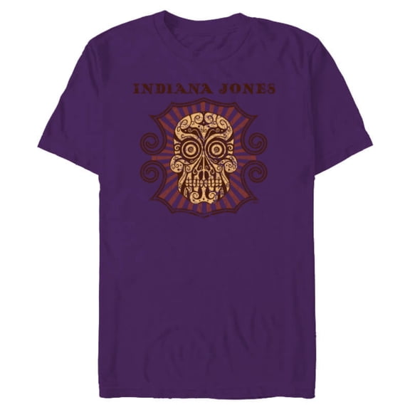 Lucasfilm Indiana Jones Golden Skull Logo - Short Sleeve Blended T-Shirt for Adults - Customized-Purple