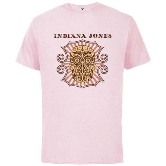 Lucasfilm Indiana Jones Golden Skull Logo - Short Sleeve Cotton T-Shirt for Adults - Customized-Soft Pink