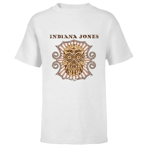 Lucasfilm Indiana Jones Golden Skull Logo - Short Sleeve T-Shirt for Kids - Customized-White