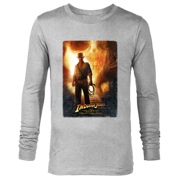 Lucasfilm Indiana Jones Kingdom of the Crystal Skull Poster - Long Sleeve T-Shirt for Men - Customized-Athletic Heather