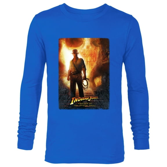 Lucasfilm Indiana Jones Kingdom of the Crystal Skull Poster - Long Sleeve T-Shirt for Men - Customized-Navy