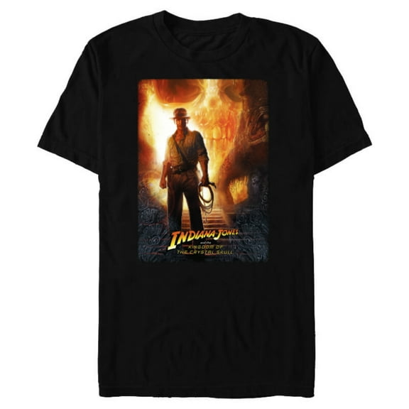 Lucasfilm Indiana Jones Kingdom of the Crystal Skull Poster - Short Sleeve Blended T-Shirt for Adults - Customized-Black