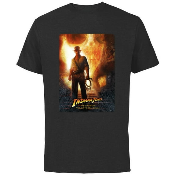 Lucasfilm Indiana Jones Kingdom of the Crystal Skull Poster - Short Sleeve Cotton T-Shirt for Adults - Customized-Black