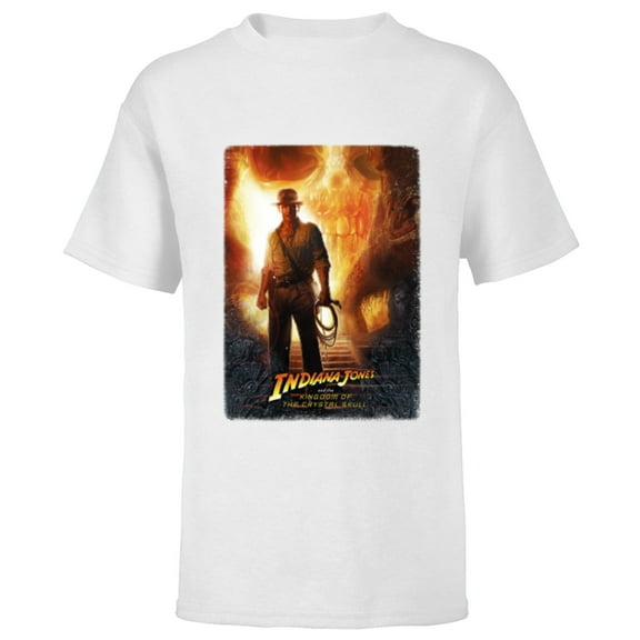 Lucasfilm Indiana Jones Kingdom of the Crystal Skull Poster - Short Sleeve T-Shirt for Kids - Customized-White