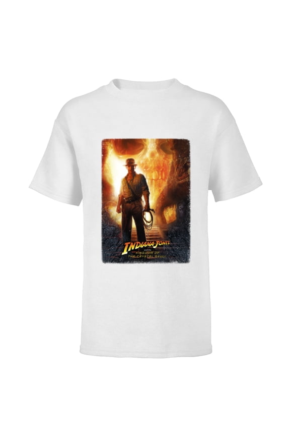 Lucasfilm Indiana Jones Kingdom of the Crystal Skull Poster - Short Sleeve T-Shirt for Kids - Customized-White