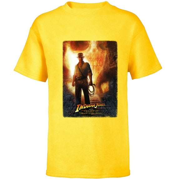Lucasfilm Indiana Jones Kingdom of the Crystal Skull Poster - Short Sleeve T-Shirt for Kids - Customized-Yellow