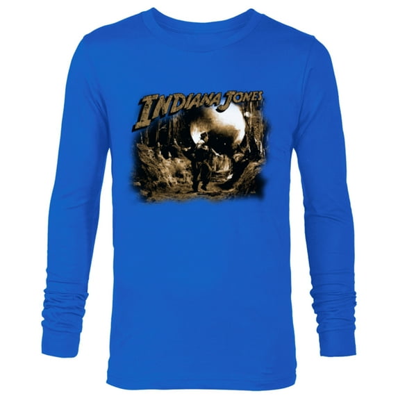 Lucasfilm Indiana Jones Raiders of the Lost Ark Boulder Run - Long Sleeve T-Shirt for Men - Customized-Navy