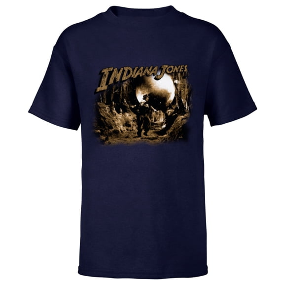 Lucasfilm Indiana Jones Raiders of the Lost Ark Boulder Run - Short Sleeve T-Shirt for Kids - Customized-Navy