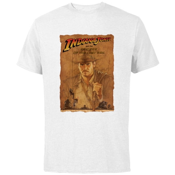 Lucasfilm Indiana Jones Raiders of the Lost Ark Poster Art - Short Sleeve Cotton T-Shirt for Adults - Customized-White