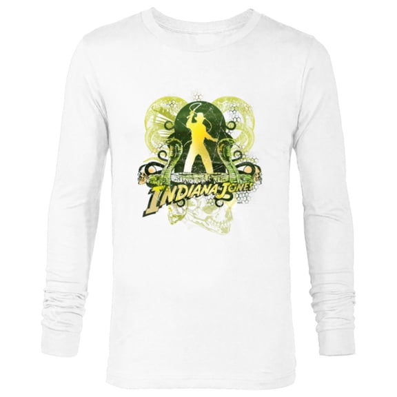 Lucasfilm Indiana Jones Snakes and Skulls Adventure Vintage - Long Sleeve T-Shirt for Men - Customized-White