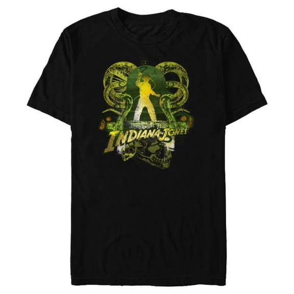 Lucasfilm Indiana Jones Snakes and Skulls Adventure Vintage - Short Sleeve Blended T-Shirt for Adults - Customized-Black