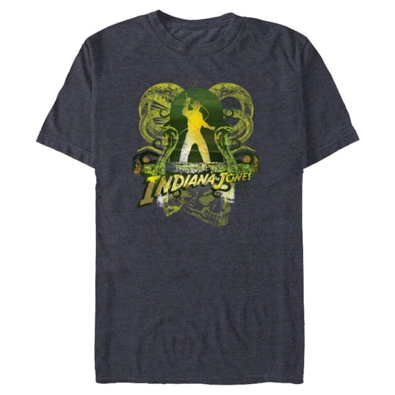 Lucasfilm Indiana Jones Snakes and Skulls Adventure Vintage - Short Sleeve Blended T-Shirt for Adults - Customized-Navy Heather