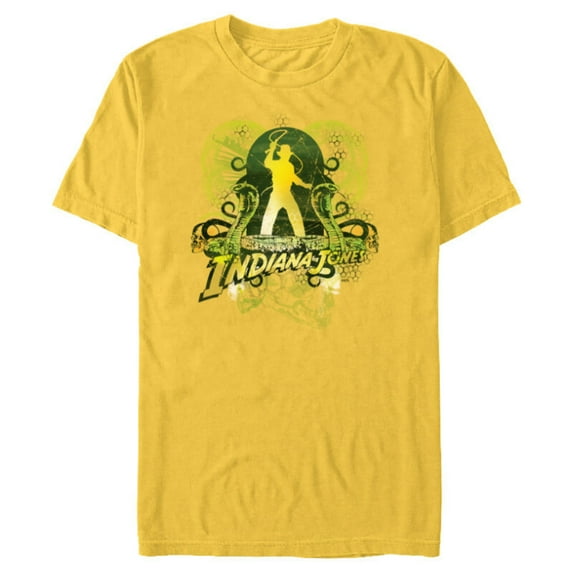 Lucasfilm Indiana Jones Snakes and Skulls Adventure Vintage - Short Sleeve Blended T-Shirt for Adults - Customized-Yellow