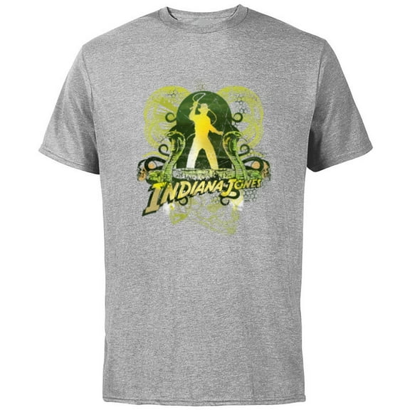 Lucasfilm Indiana Jones Snakes and Skulls Adventure Vintage - Short Sleeve Cotton T-Shirt for Adults - Customized-Athletic Heather