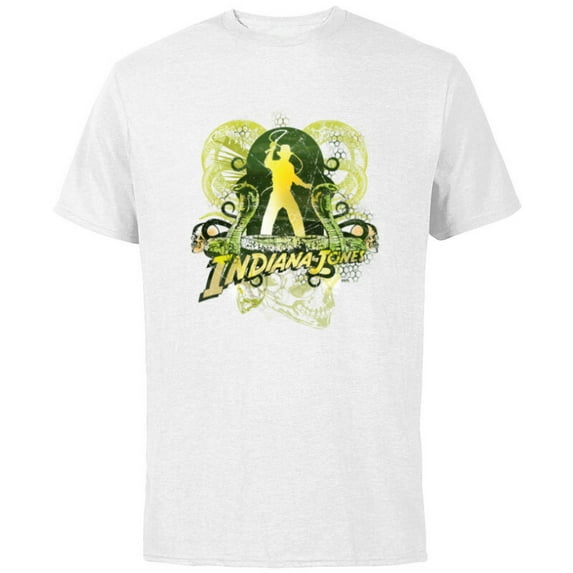 Lucasfilm Indiana Jones Snakes and Skulls Adventure Vintage - Short Sleeve Cotton T-Shirt for Adults - Customized-White