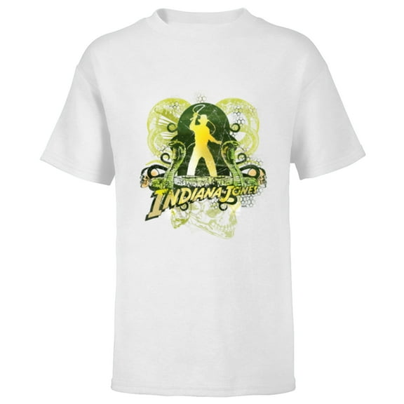 Lucasfilm Indiana Jones Snakes and Skulls Adventure Vintage - Short Sleeve T-Shirt for Kids - Customized-White