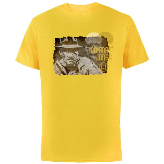 Lucasfilm Indiana Jones Vintage Map and Skull - Short Sleeve Cotton T-Shirt for Adults - Customized-Yellow