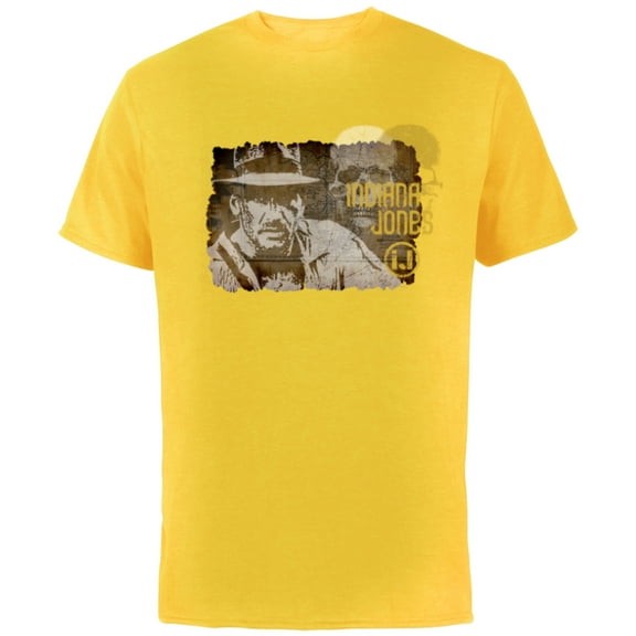 Lucasfilm Indiana Jones Vintage Map and Skull - Short Sleeve Cotton T-Shirt for Adults - Customized-Yellow