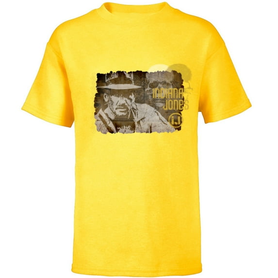 Lucasfilm Indiana Jones Vintage Map and Skull - Short Sleeve T-Shirt for Kids - Customized-Yellow