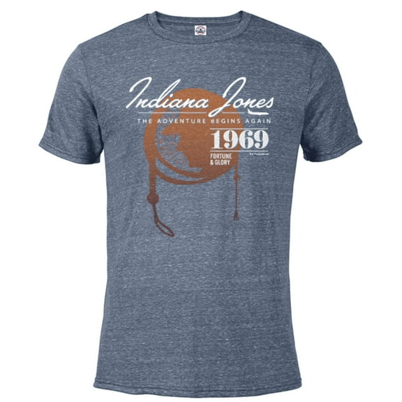 Lucasfilm Indiana Jones and the Dial of Destiny 1969 Again - Short Sleeve Blended T-Shirt for Adults - Customized-Denim Snow Heather