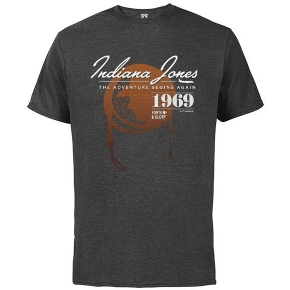 Lucasfilm Indiana Jones and the Dial of Destiny 1969 Again - Short Sleeve Cotton T-Shirt for Adults - Customized-Charcoal Heather