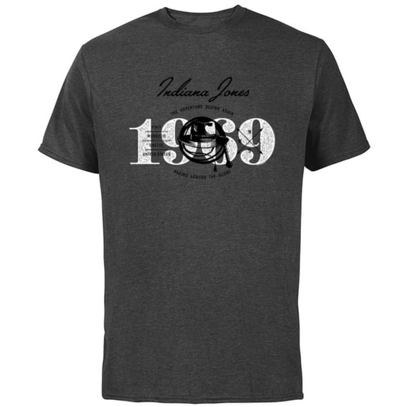 Lucasfilm Indiana Jones and the Dial of Destiny 1969 Begins - Short Sleeve Cotton T-Shirt for Adults - Customized-Charcoal