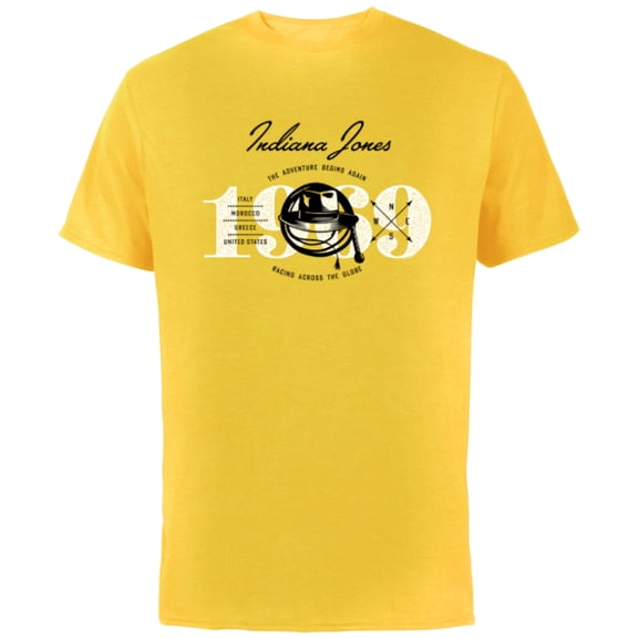 Lucasfilm Indiana Jones and the Dial of Destiny 1969 Begins - Short Sleeve Cotton T-Shirt for Adults - Customized-Yellow